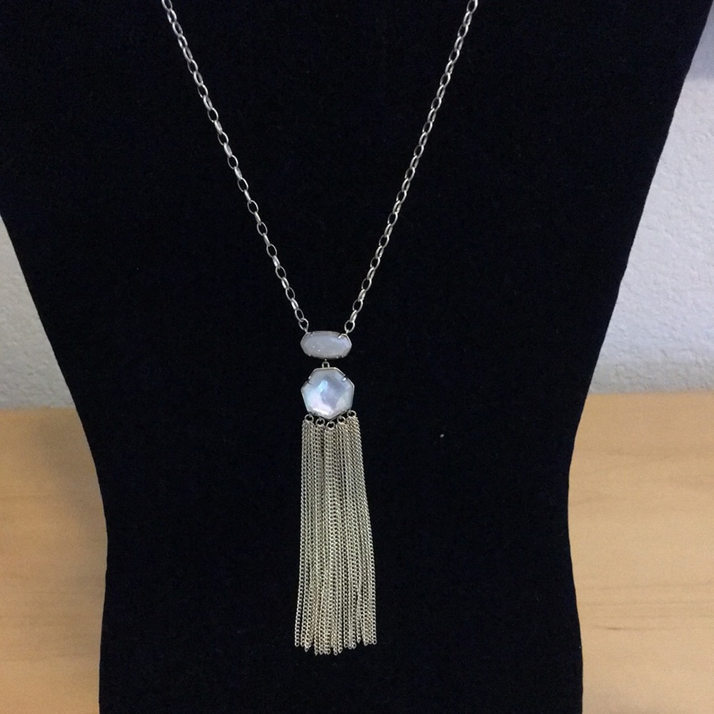 KENDRA SCOTT Gold Tae Necklace with Druzy Abalone